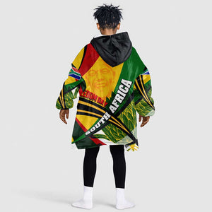 South Africa Freedom Day Mandela Kid Wearable Blanket Hoodie National Pride Protea Flower