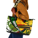 South Africa Freedom Day Mandela Leather Tote Bag National Pride Protea Flower