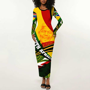 South Africa Freedom Day Mandela Long Sleeve Bodycon Dress National Pride Protea Flower DT02