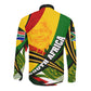 South Africa Freedom Day Mandela Long Sleeve Button Shirt National Pride Protea Flower