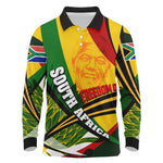 South Africa Freedom Day Mandela Long Sleeve Polo Shirt National Pride Protea Flower