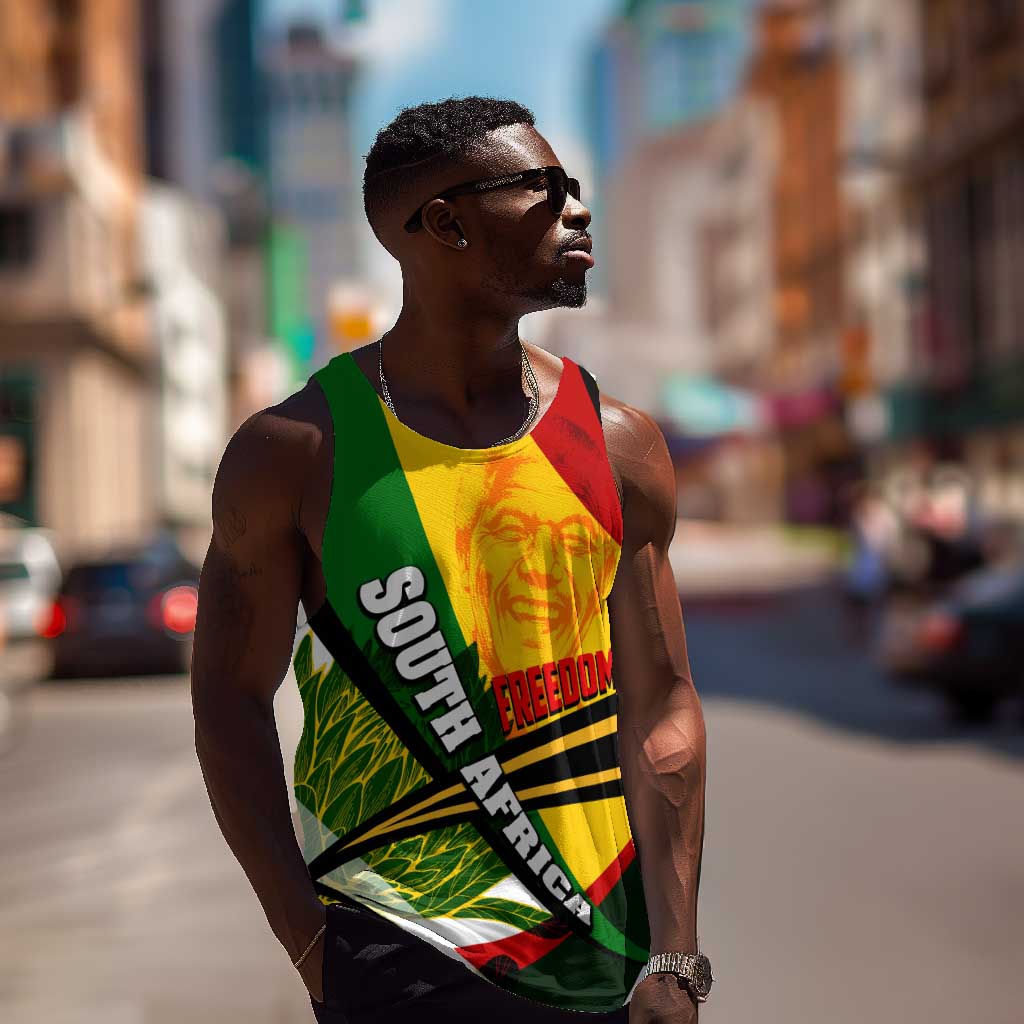 South Africa Freedom Day Mandela Men Tank Top National Pride Protea Flower