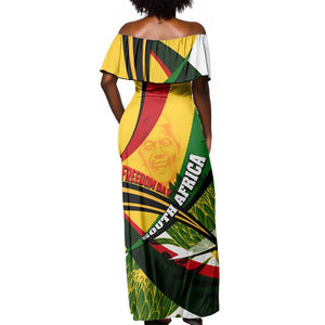 South Africa Freedom Day Mandela Off Shoulder Maxi Dress National Pride Protea Flower