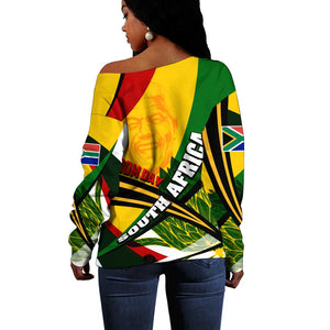 South Africa Freedom Day Mandela Off Shoulder Sweater National Pride Protea Flower