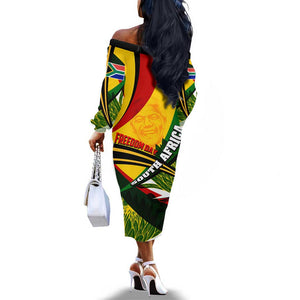 South Africa Freedom Day Mandela Off The Shoulder Long Sleeve Dress National Pride Protea Flower