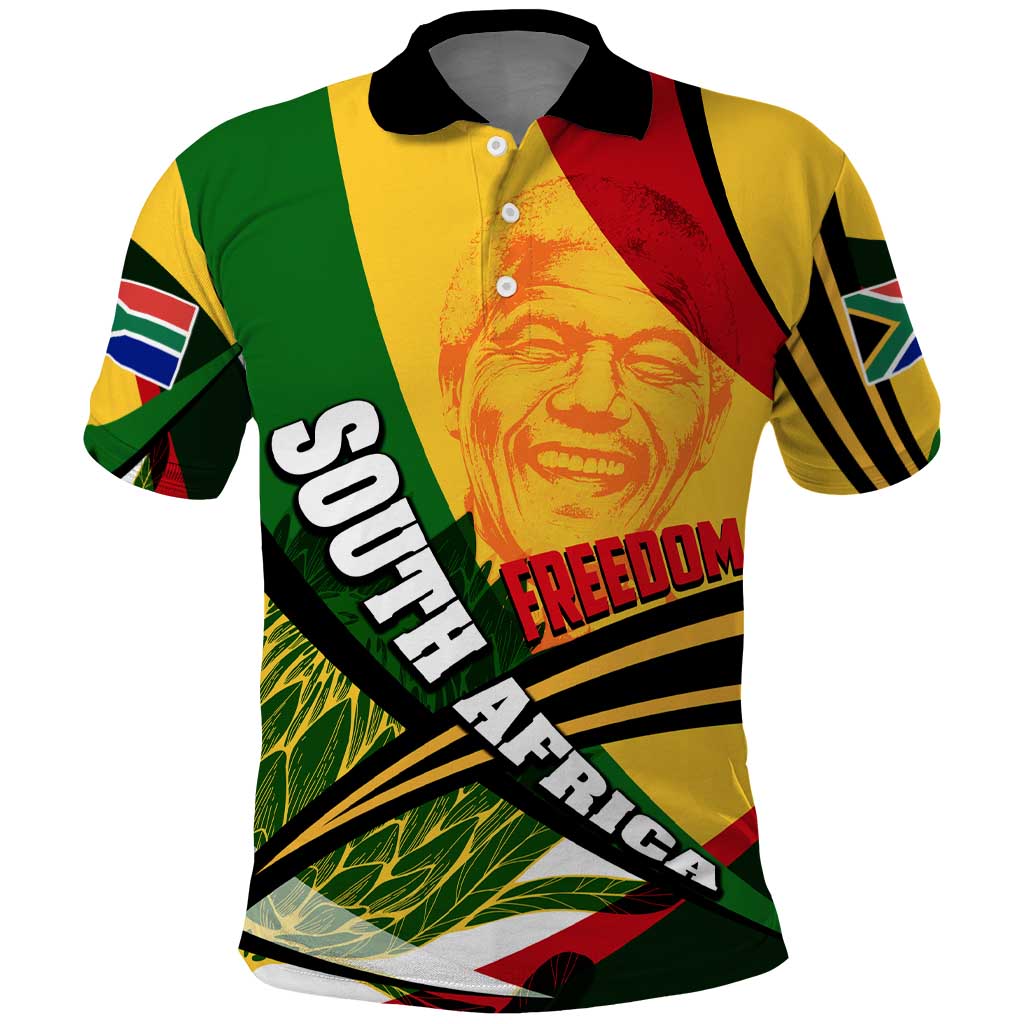 South Africa Freedom Day Mandela Polo Shirt National Pride Protea Flower