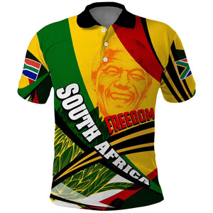 South Africa Freedom Day Mandela Polo Shirt National Pride Protea Flower