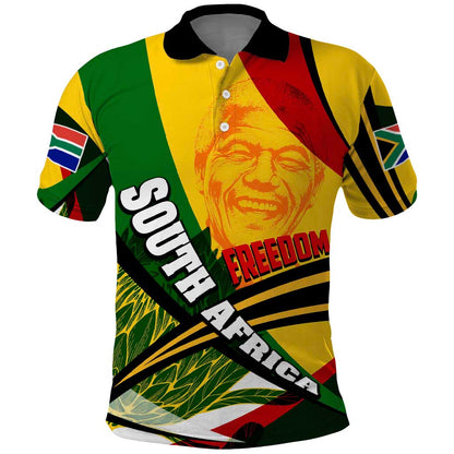 South Africa Freedom Day Mandela Polo Shirt National Pride Protea Flower