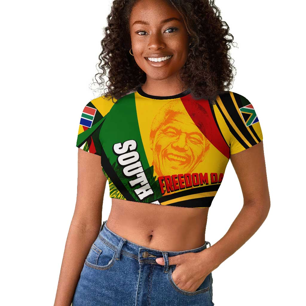 South Africa Freedom Day Mandela Raglan Cropped T shirt National Pride Protea Flower