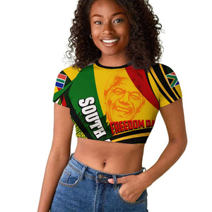 South Africa Freedom Day Mandela Raglan Cropped T shirt National Pride Protea Flower