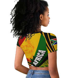 South Africa Freedom Day Mandela Raglan Cropped T shirt National Pride Protea Flower