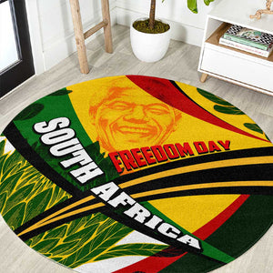 South Africa Freedom Day Mandela Round Carpet National Pride Protea Flower