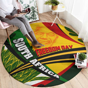 South Africa Freedom Day Mandela Round Carpet National Pride Protea Flower
