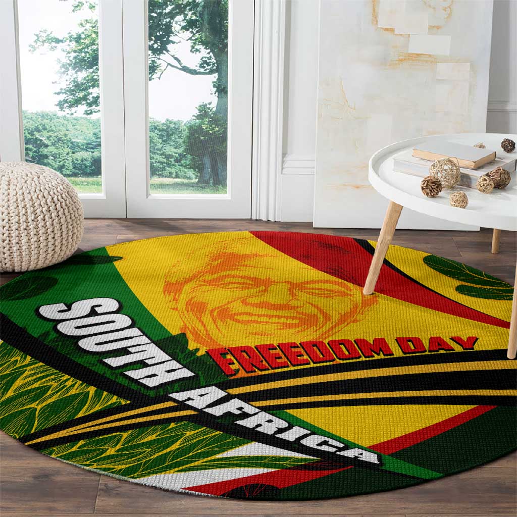 South Africa Freedom Day Mandela Round Carpet National Pride Protea Flower