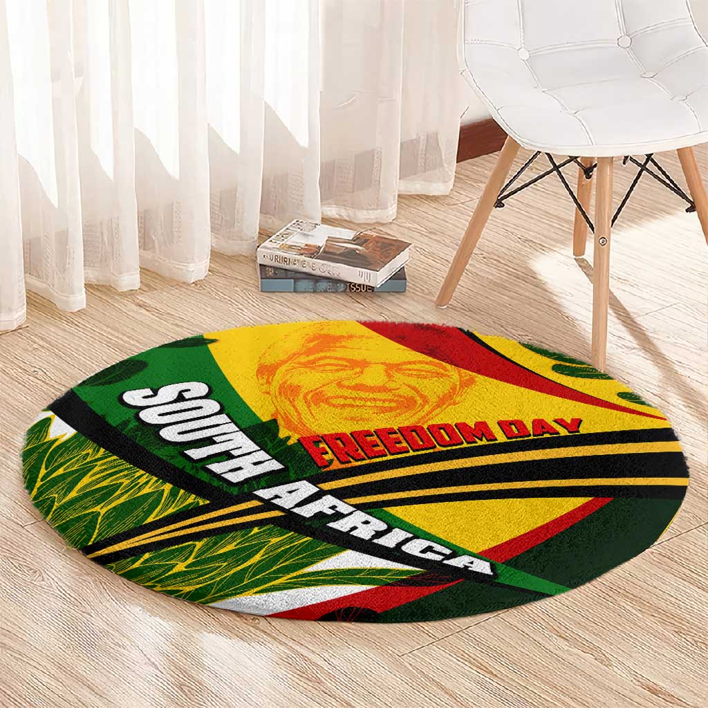 South Africa Freedom Day Mandela Round Carpet National Pride Protea Flower