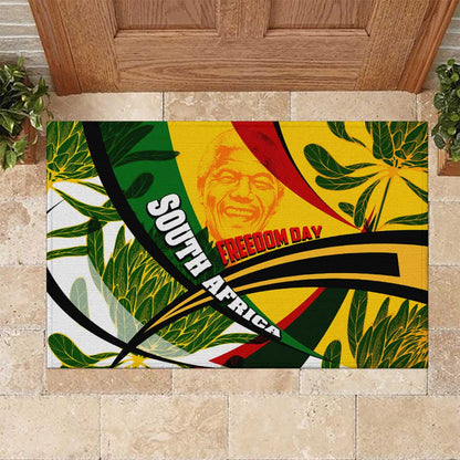 South Africa Freedom Day Mandela Rubber Doormat National Pride Protea Flower