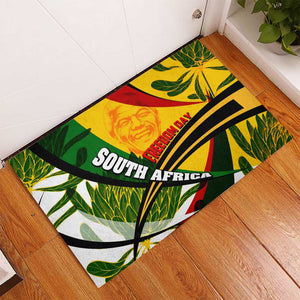South Africa Freedom Day Mandela Rubber Doormat National Pride Protea Flower
