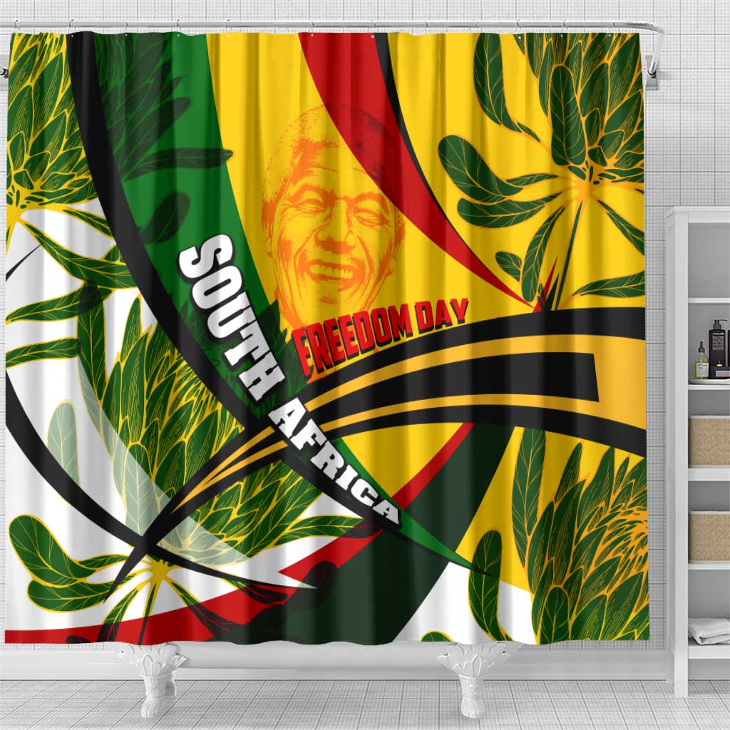South Africa Freedom Day Mandela Shower Curtain National Pride Protea Flower
