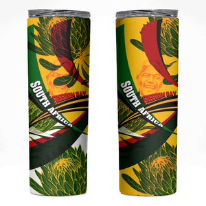South Africa Freedom Day Mandela Skinny Tumbler National Pride Protea Flower