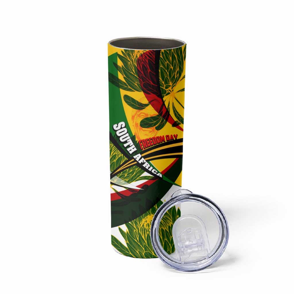 South Africa Freedom Day Mandela Skinny Tumbler National Pride Protea Flower