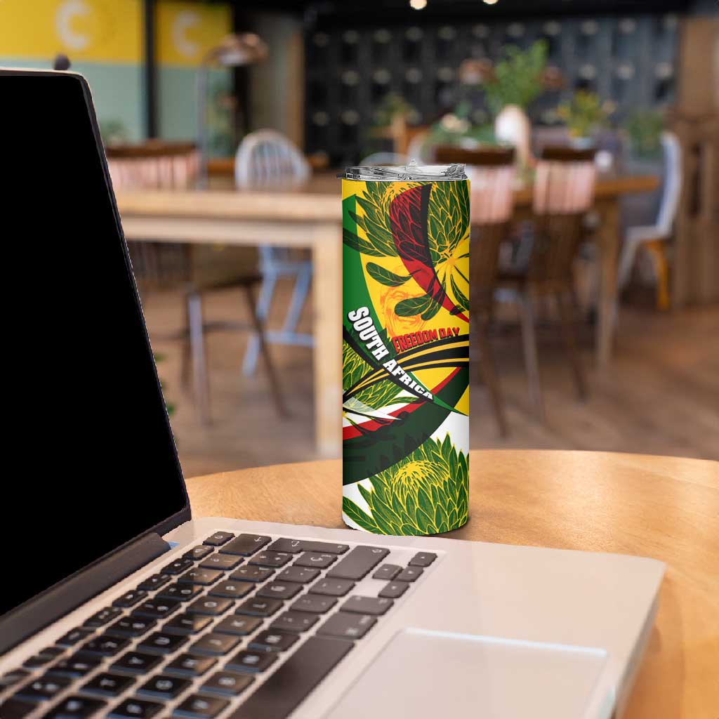 South Africa Freedom Day Mandela Skinny Tumbler National Pride Protea Flower