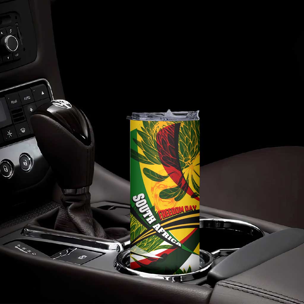 South Africa Freedom Day Mandela Skinny Tumbler National Pride Protea Flower
