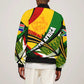 South Africa Freedom Day Mandela Sleeve Zip Bomber Jacket National Pride Protea Flower