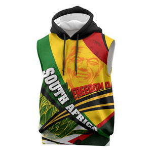 South Africa Freedom Day Mandela Sleeveless Hoodie National Pride Protea Flower - African Pride