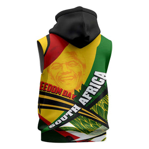 South Africa Freedom Day Mandela Sleeveless Hoodie National Pride Protea Flower - African Pride