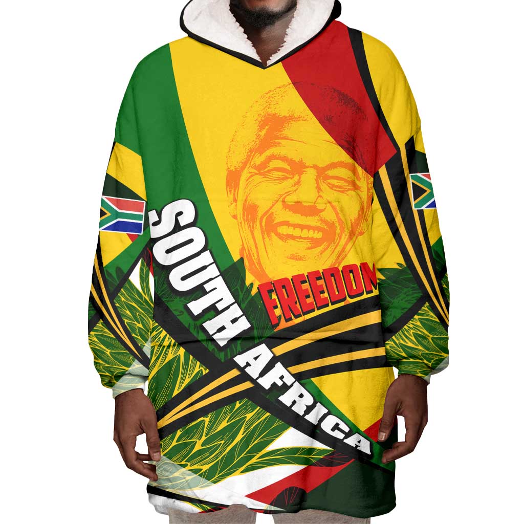South Africa Freedom Day Mandela Wearable Blanket Hoodie National Pride Protea Flower