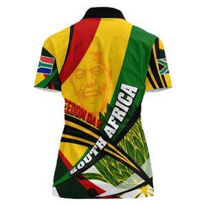 South Africa Freedom Day Mandela Women Polo Shirt National Pride Protea Flower