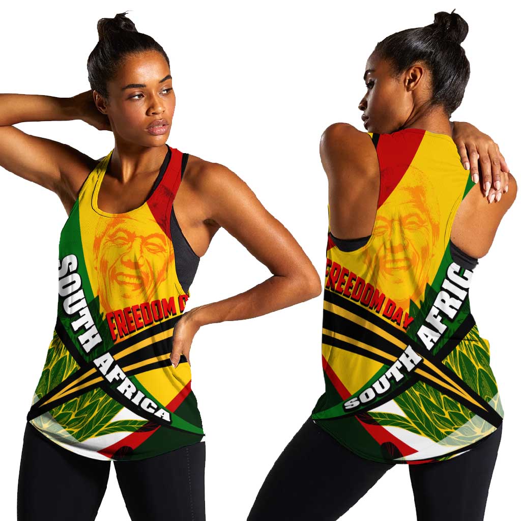 South Africa Freedom Day Mandela Women Racerback Tank National Pride Protea Flower