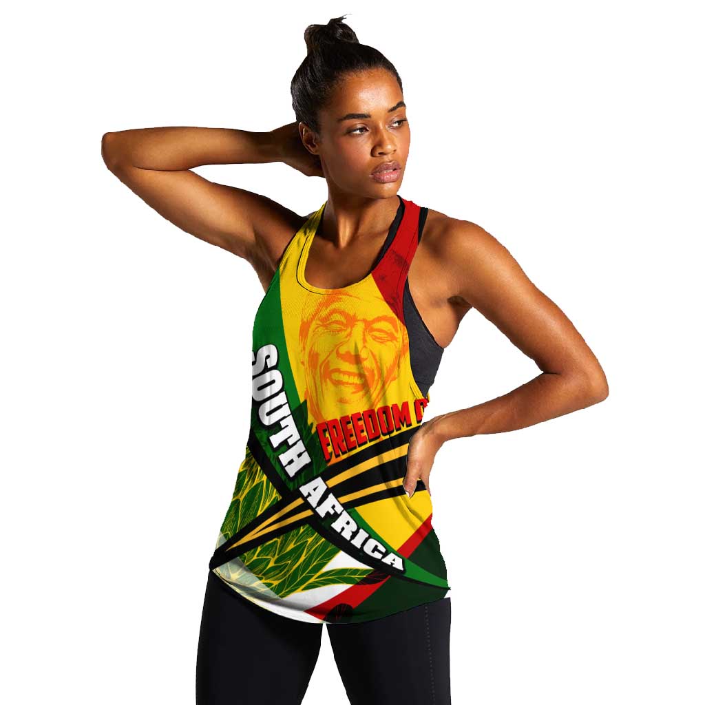 South Africa Freedom Day Mandela Women Racerback Tank National Pride Protea Flower
