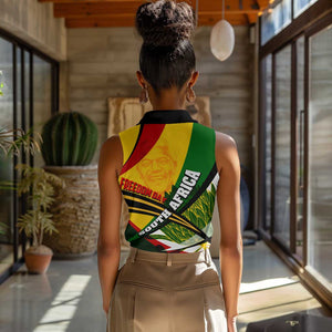 South Africa Freedom Day Mandela Women Sleeveless Polo Shirt National Pride Protea Flower