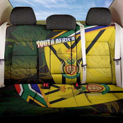 Coat Of Arms South Africa Back Car Seat Cover Protea Unity Heritage