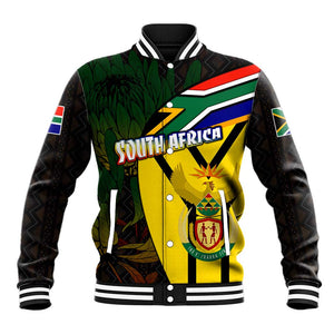 Coat Of Arms South Africa Baseball Jacket Protea Unity Heritage