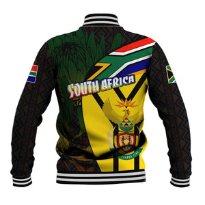 Coat Of Arms South Africa Baseball Jacket Protea Unity Heritage
