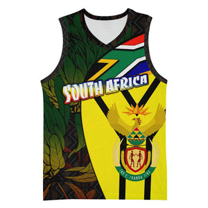 Coat Of Arms South Africa Basketball Jersey Protea Unity Heritage - African Pride