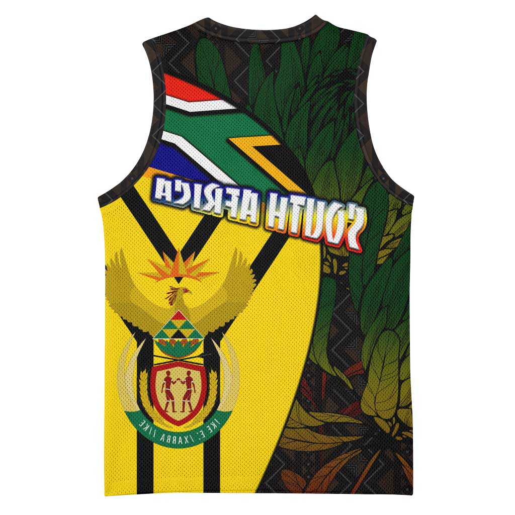 Coat Of Arms South Africa Basketball Jersey Protea Unity Heritage - African Pride