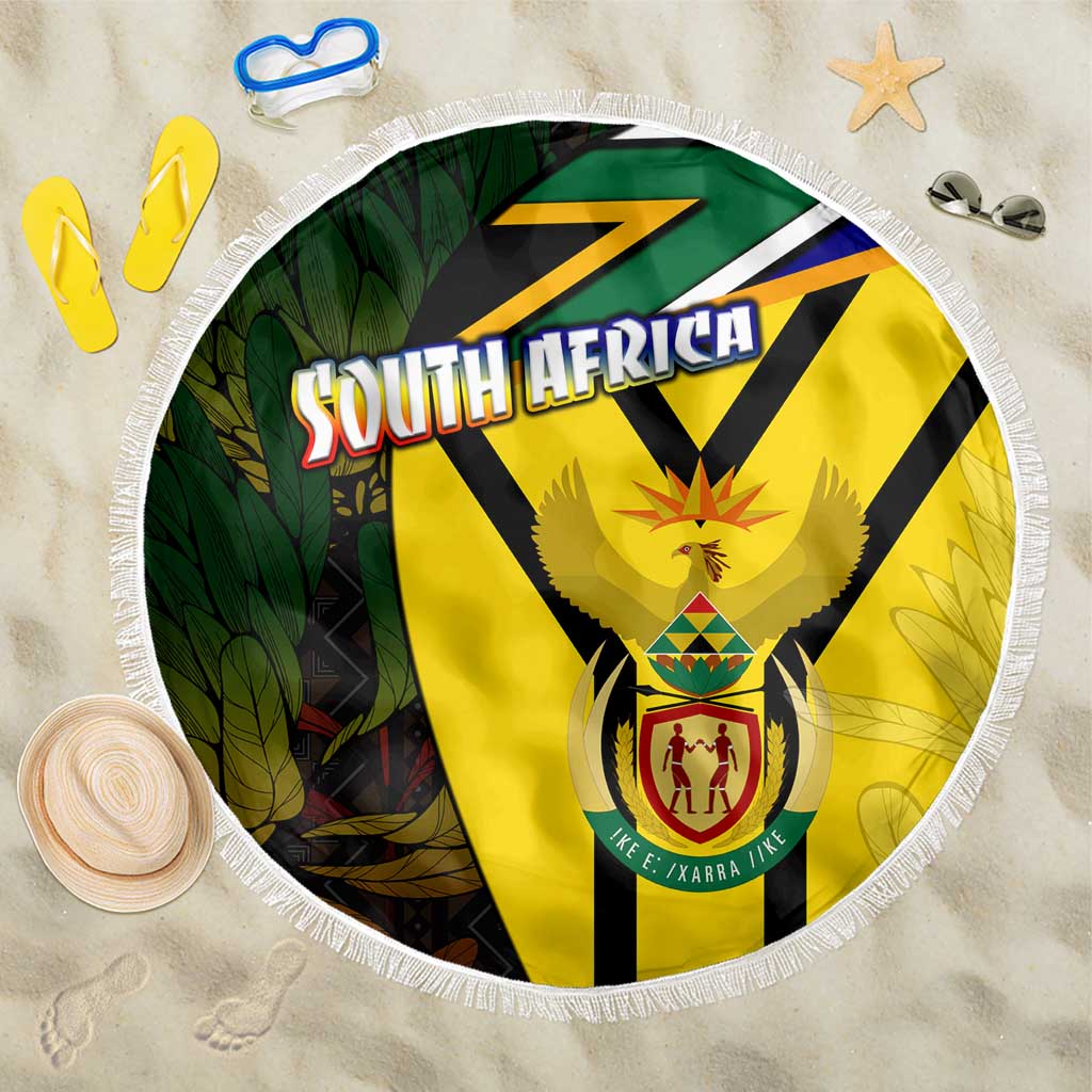 Coat Of Arms South Africa Beach Blanket Protea Unity Heritage