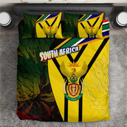 Coat Of Arms South Africa Bedding Set Protea Unity Heritage