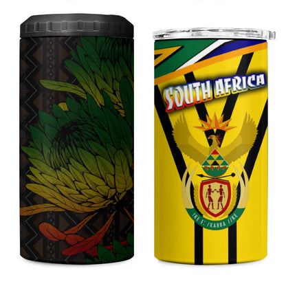 Coat Of Arms South Africa 4 in 1 Can Cooler Tumbler Protea Unity Heritage