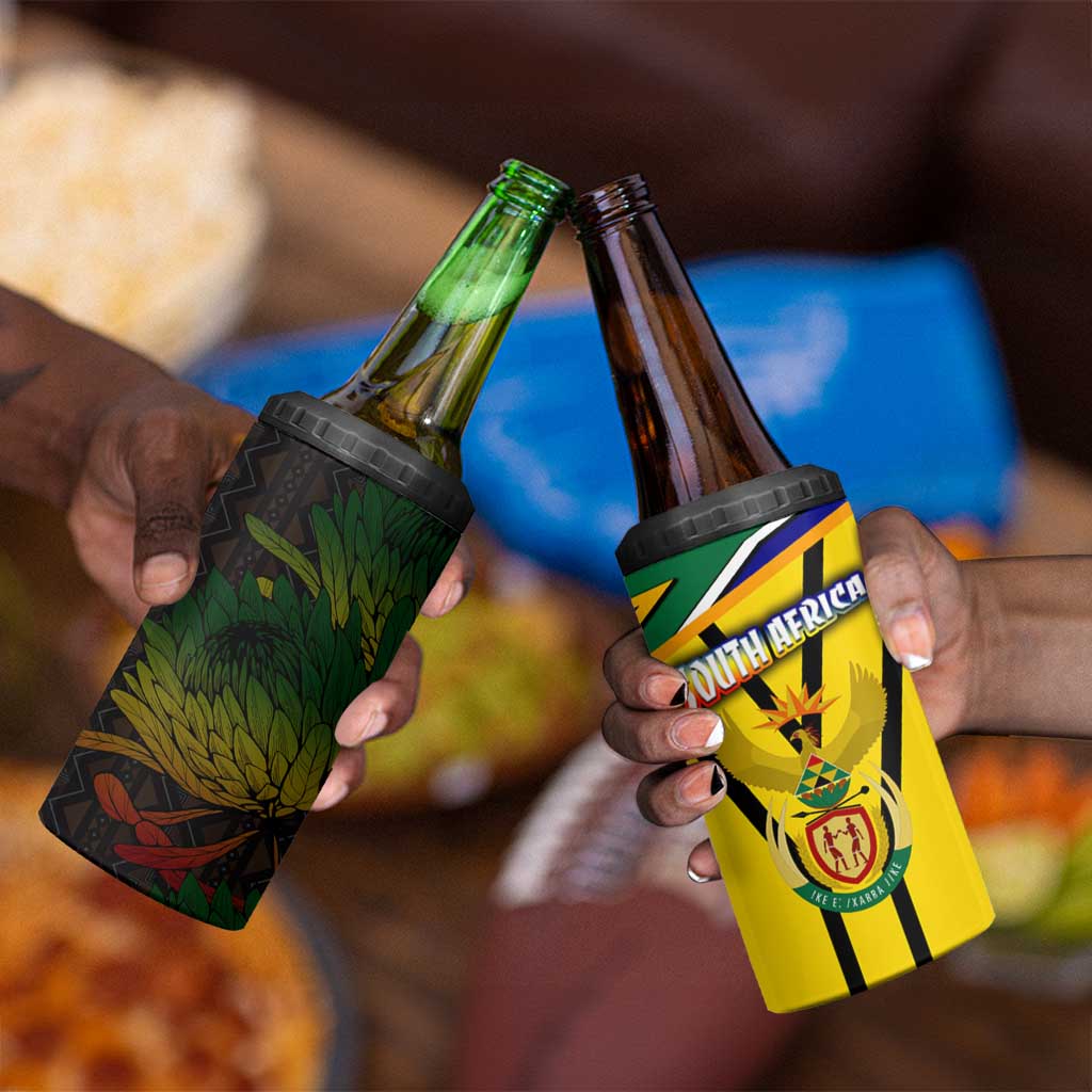 Coat Of Arms South Africa 4 in 1 Can Cooler Tumbler Protea Unity Heritage