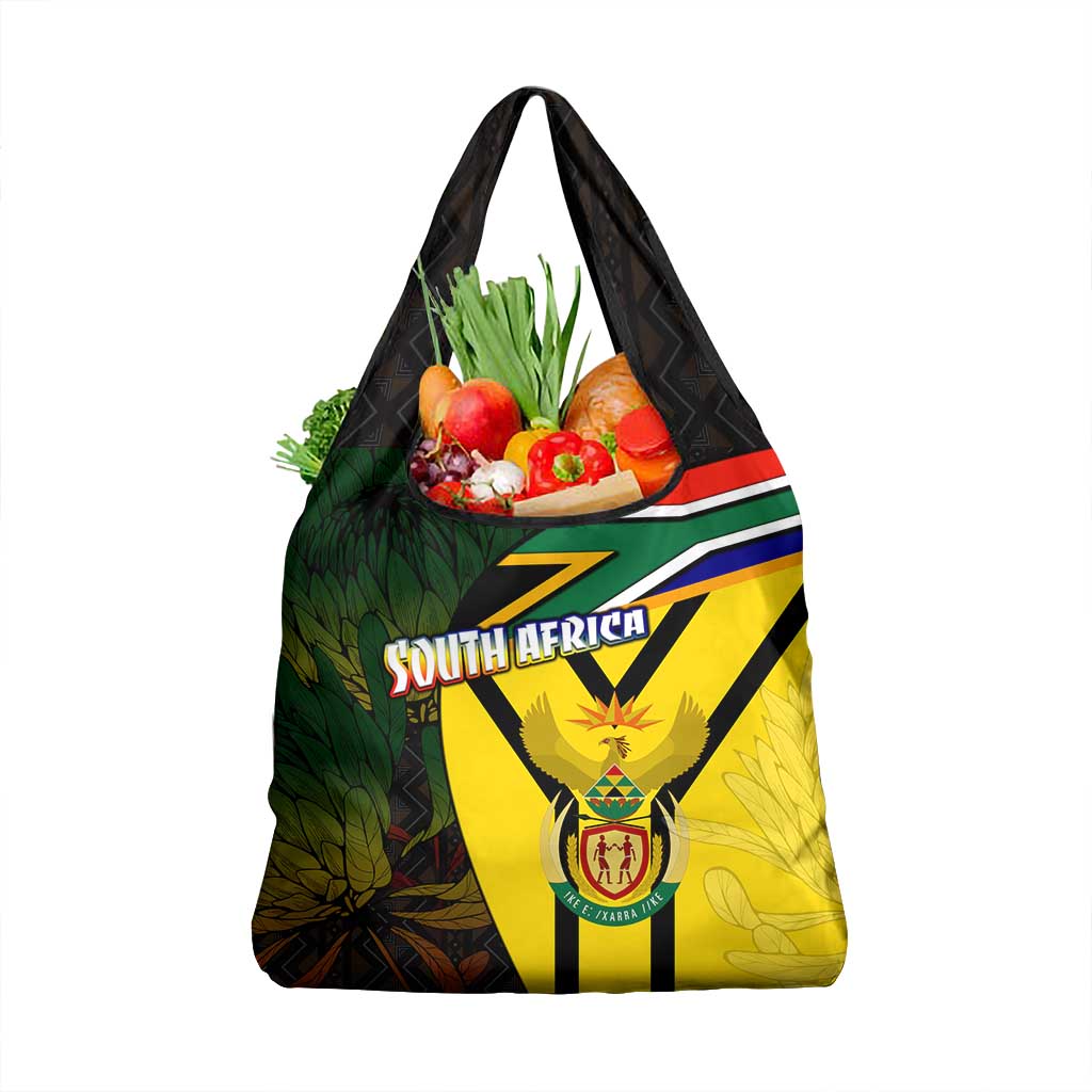 Coat Of Arms South Africa Grocery Bag Protea Unity Heritage