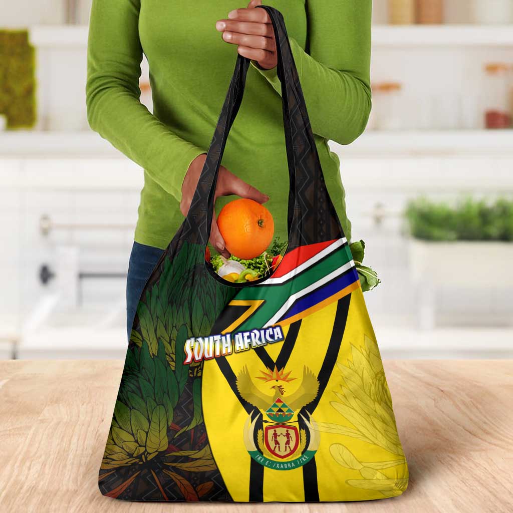 Coat Of Arms South Africa Grocery Bag Protea Unity Heritage