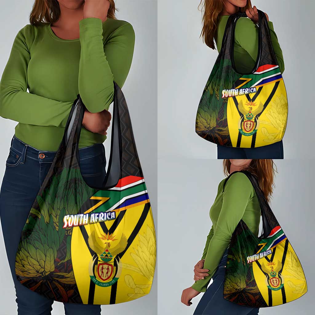 Coat Of Arms South Africa Grocery Bag Protea Unity Heritage
