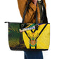 Coat Of Arms South Africa Leather Tote Bag Protea Unity Heritage