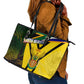 Coat Of Arms South Africa Leather Tote Bag Protea Unity Heritage