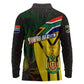 Coat Of Arms South Africa Long Sleeve Polo Shirt Protea Unity Heritage