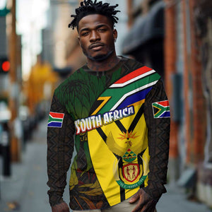 Coat Of Arms South Africa Long Sleeve Shirt Protea Unity Heritage